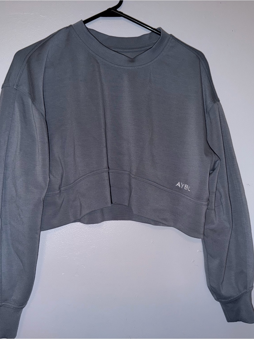 AYBL Slate Gray Cropped Crew Sweatshirt
